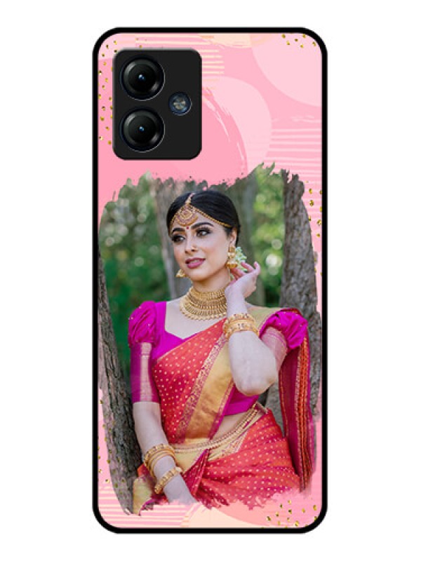 Custom Moto G14 Custom Metal Phone CaseGold Glitter Splash Design