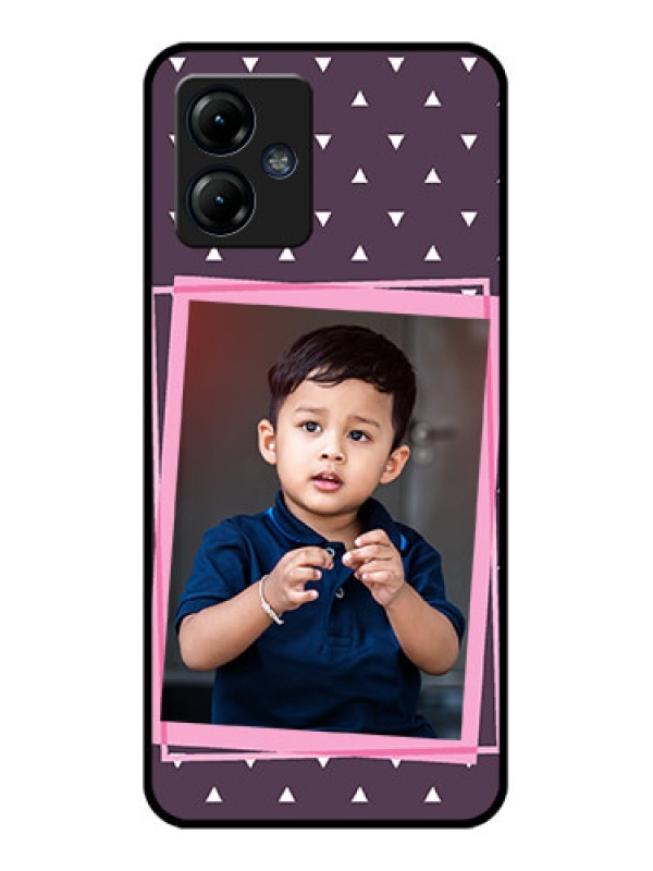 Custom Moto G14 Custom Metal Phone CaseTriangle Pattern Dotted Design