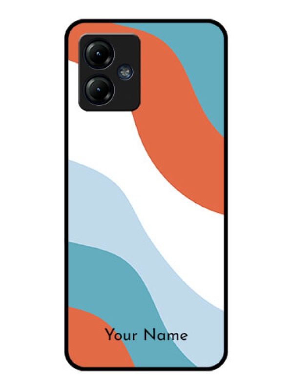 Custom Moto G14 Custom Metal Phone CaseColoured Waves Design