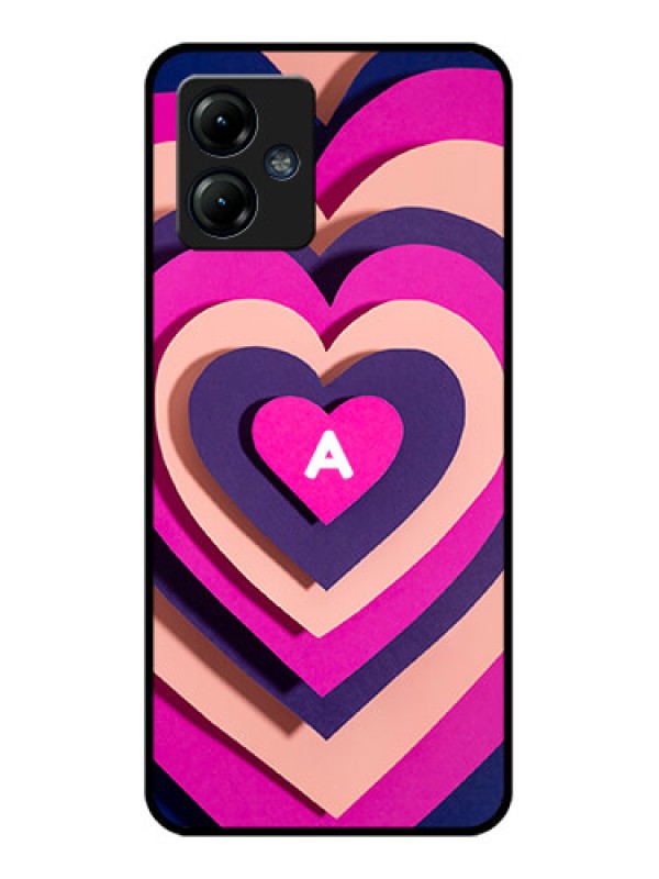 Custom Moto G14 Custom Metal Phone CaseCute Heart Pattern Design