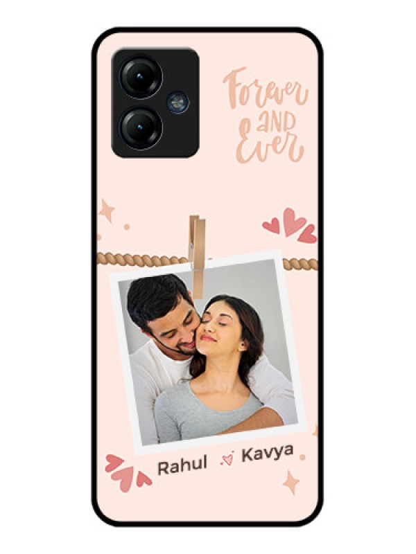 Custom Moto G14 Custom Metal Phone CaseForever And Ever Love Design