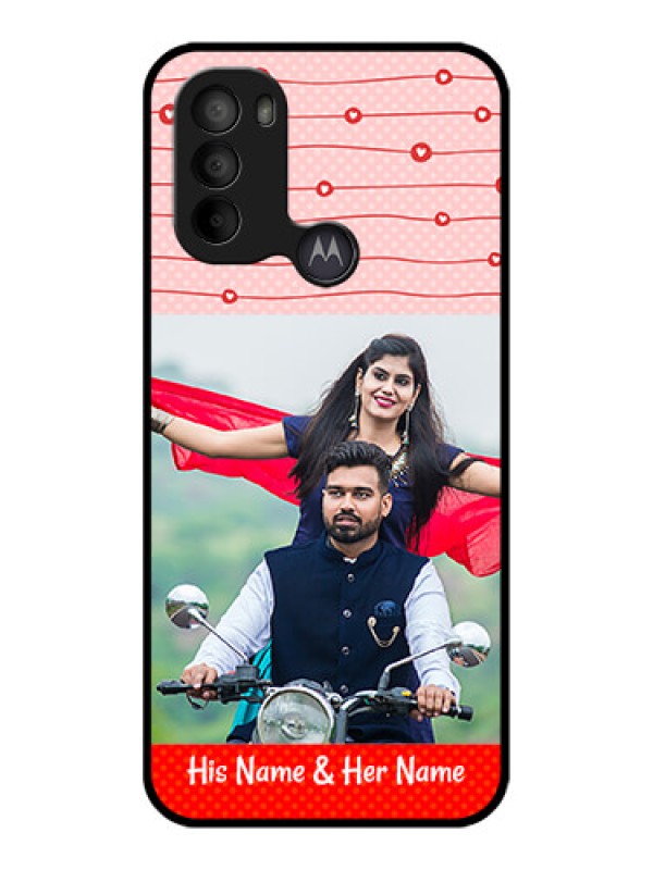 Custom Moto G31 Custom Metal Phone CaseRed Pattern Case Design