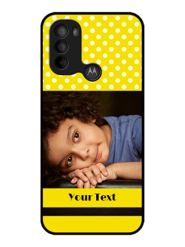 Custom Moto G31 Custom Metal Phone CaseBright Yellow Case Design