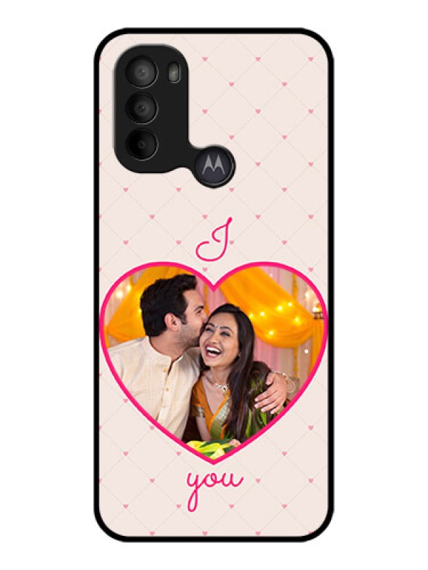 Custom Moto G31 Custom Metal Phone CaseHeart Shape Design