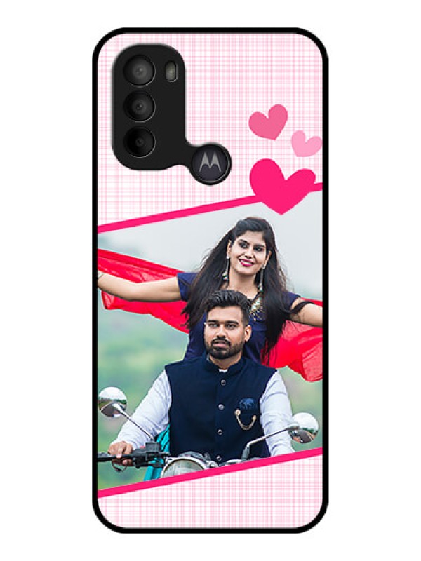 Custom Moto G31 Custom Metal Phone CaseLove Shape Heart Design