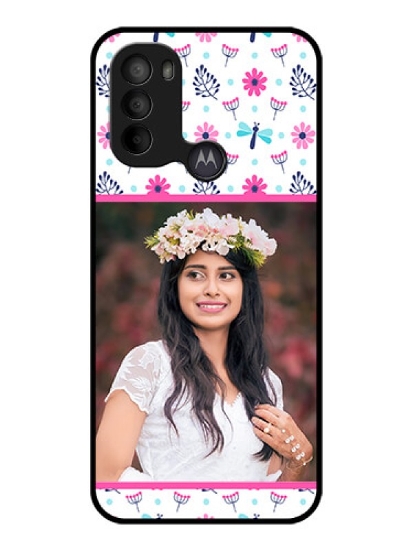 Custom Moto G31 Custom Metal Phone CaseColorful Flower Design