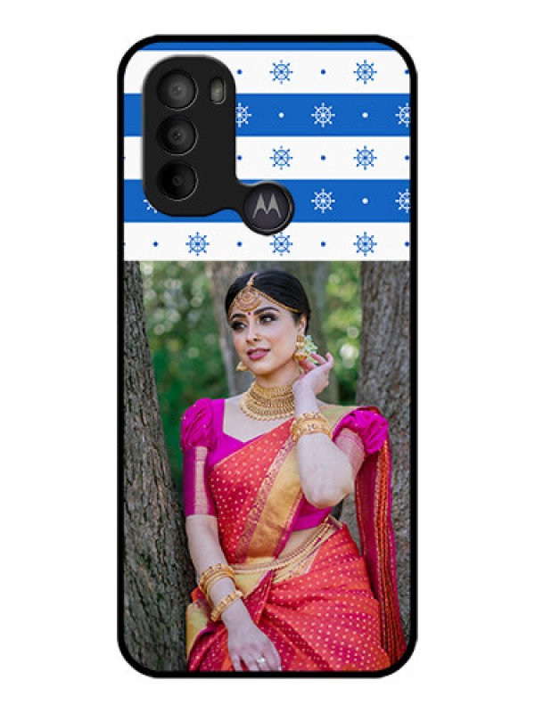 Custom Moto G31 Custom Metal Phone CaseSnow Pattern Design