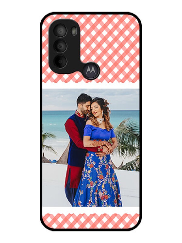 Custom Moto G31 Custom Metal Phone CasePink Pattern Design