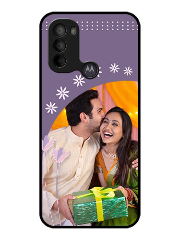 Custom Moto G31 Custom Metal Phone CaseLavender Flowers Design