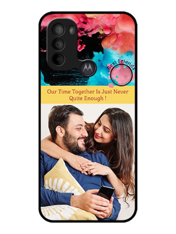 Custom Moto G31 Custom Metal Phone CaseQuote With Acrylic Painting Design