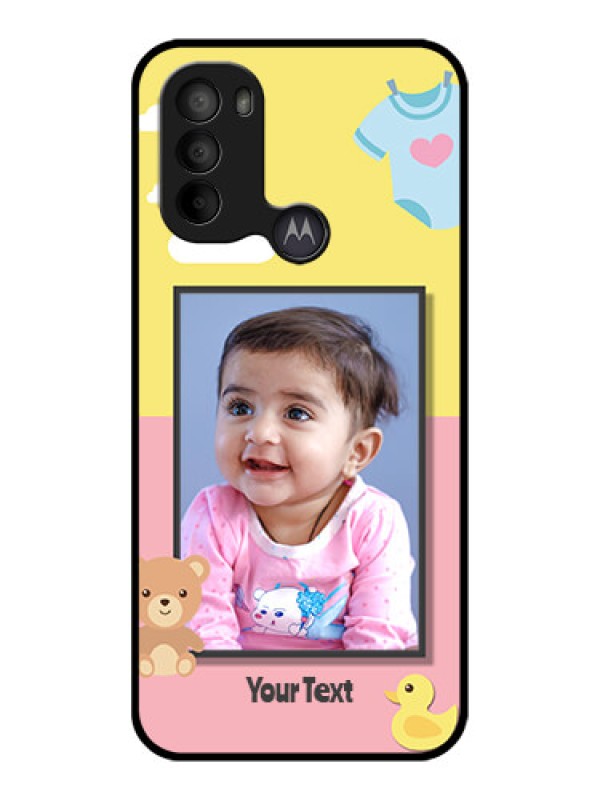 Custom Moto G31 Custom Metal Phone CaseKids 2 Color Design