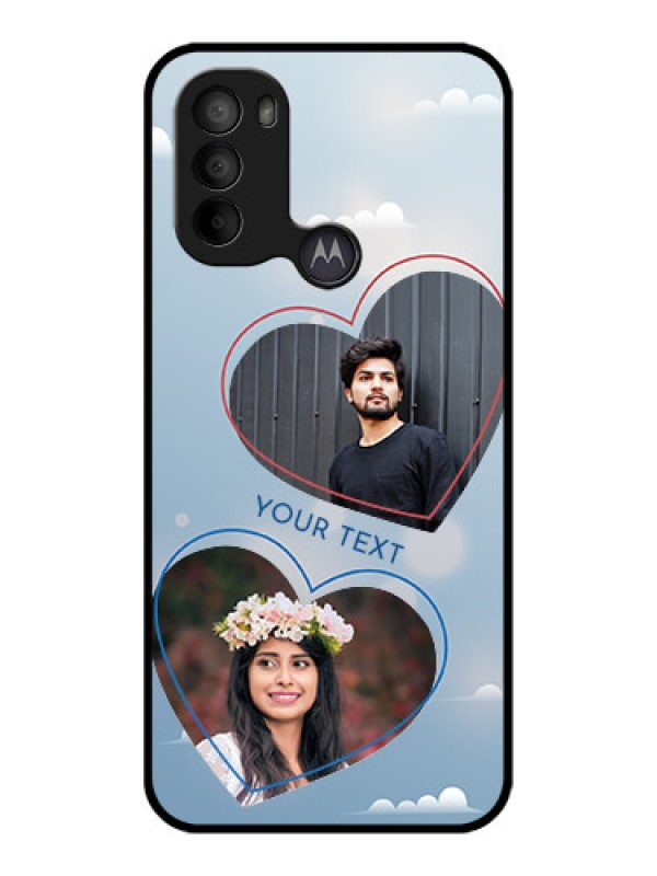 Custom Moto G31 Custom Metal Phone CaseBlue Color Couple Design
