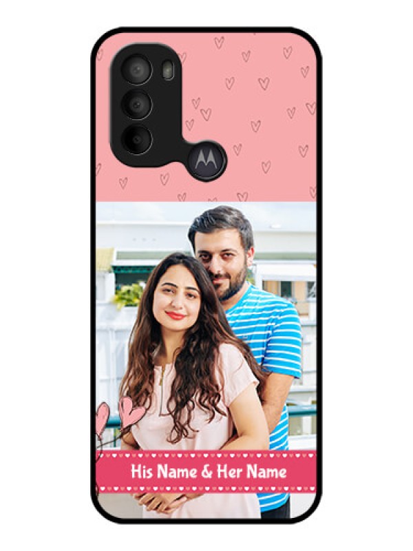 Custom Moto G31 Custom Metal Phone CaseLove Design Peach Color