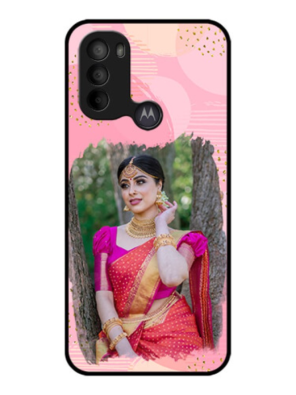 Custom Moto G31 Custom Metal Phone CaseGold Glitter Splash Design