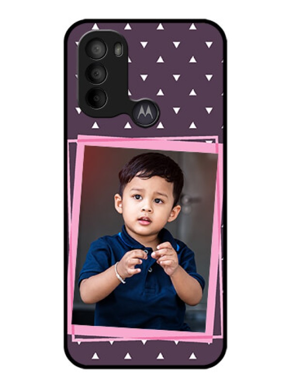 Custom Moto G31 Custom Metal Phone CaseTriangle Pattern Dotted Design