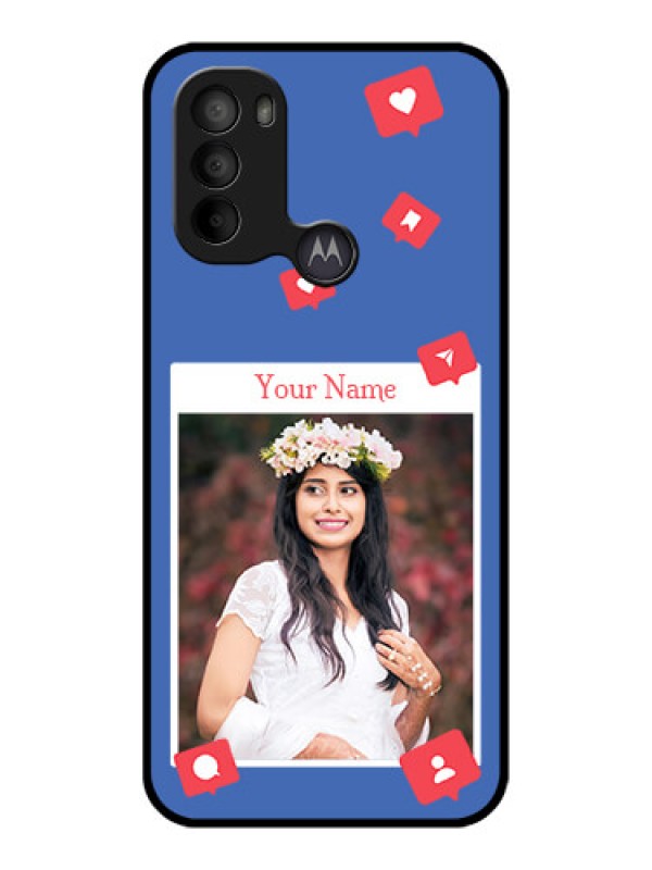 Custom Moto G31 Custom Metal Phone CaseLike Share And Comment Design