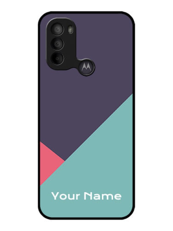 Custom Moto G31 Custom Metal Phone CaseTri Color Abstract Design