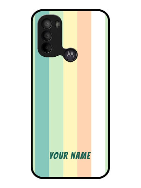 Custom Moto G31 Custom Metal Phone CaseMulti - Colour Stripes Design