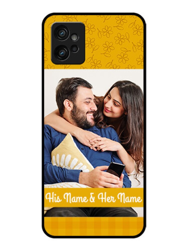 Custom Moto G32 Custom Metal Phone CaseYellow Floral Design