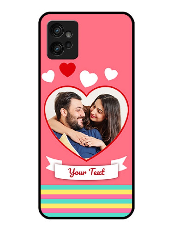 Custom Moto G32 Custom Metal Phone CaseLove Shapes Doodle Design
