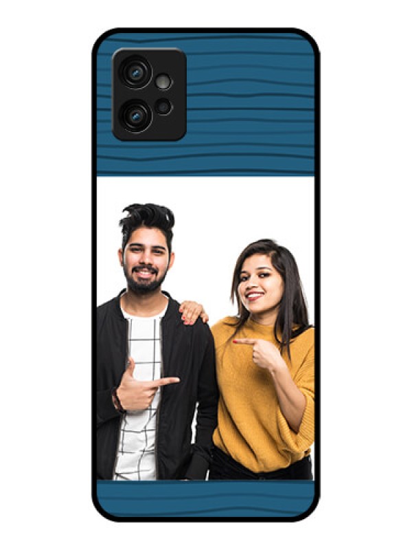Custom Moto G32 Custom Metal Phone CaseBlue Pattern Cover Design