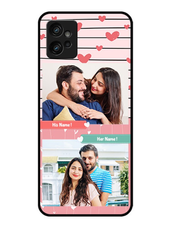 Custom Moto G32 Custom Metal Phone CasePhoto With Heart Design