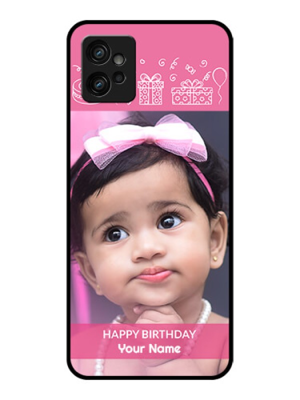 Custom Moto G32 Custom Metal Phone CaseWith Birthday Line Art Design
