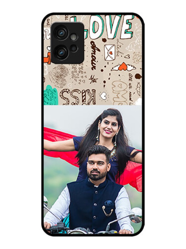 Custom Moto G32 Custom Metal Phone CaseLove Doodle Pattern