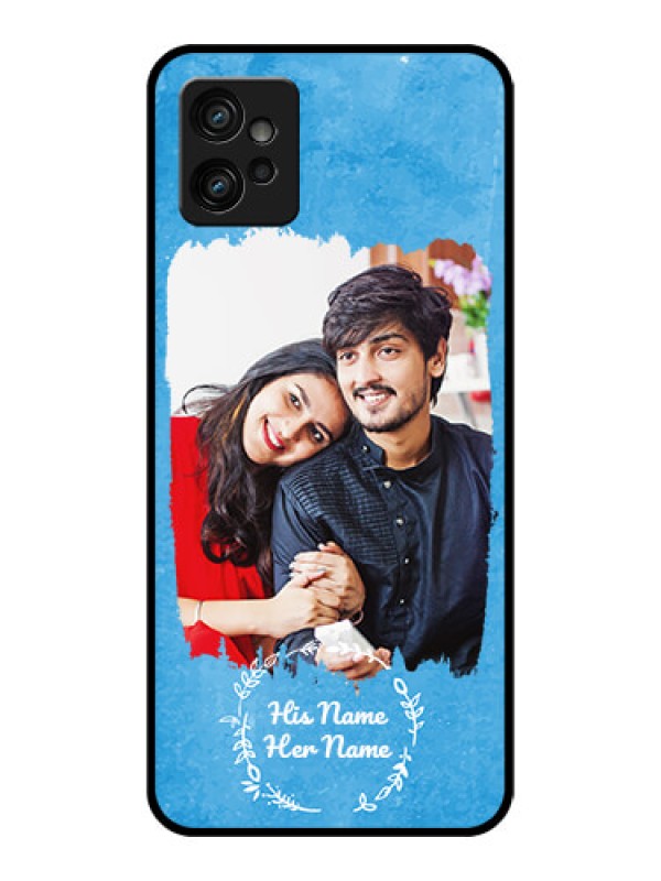 Custom Moto G32 Custom Metal Phone CaseBlue Color Vintage Design