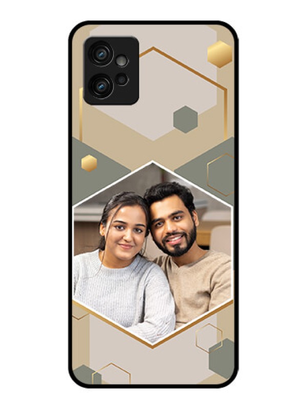 Custom Moto G32 Custom Metal Phone CaseStylish Hexagon Pattern Design