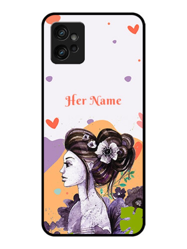 Custom Moto G32 Custom Metal Phone CaseWoman And Nature Design