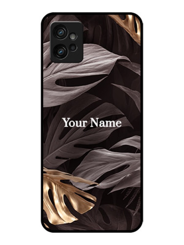 Custom Moto G32 Custom Metal Phone CaseWild Leaves Digital Paint Design