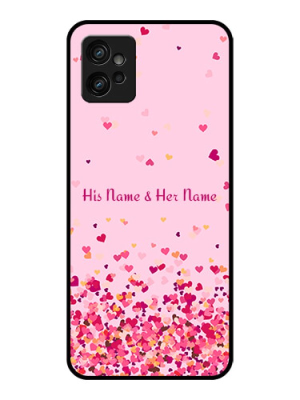 Custom Moto G32 Custom Metal Phone CaseFloating Hearts Design