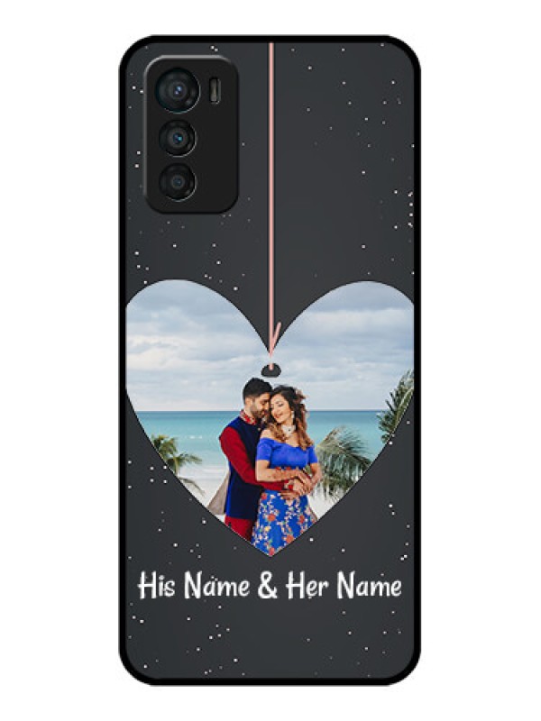 Custom Moto G42 Custom Metal Phone CaseHanging Heart Design