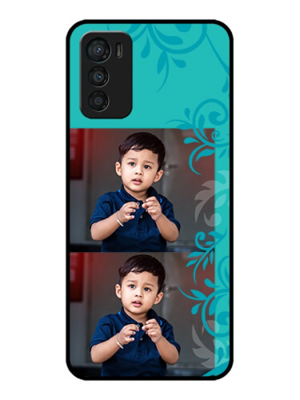 Custom Moto G42 Custom Metal Phone CaseWith Photo And Green Floral Design