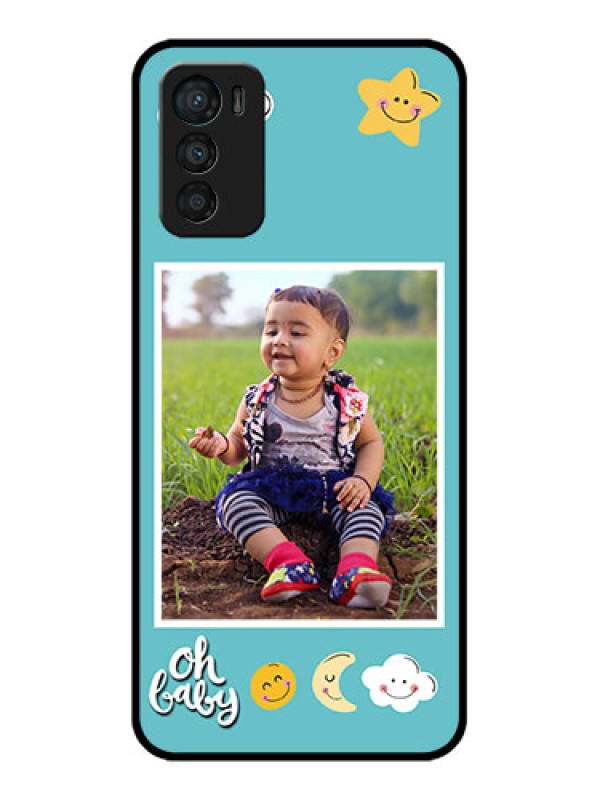 Custom Moto G42 Custom Metal Phone CaseSmiley Kids Stars Design