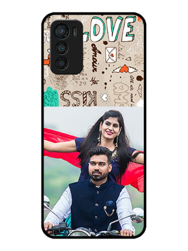 Custom Moto G42 Custom Metal Phone CaseLove Doodle Pattern