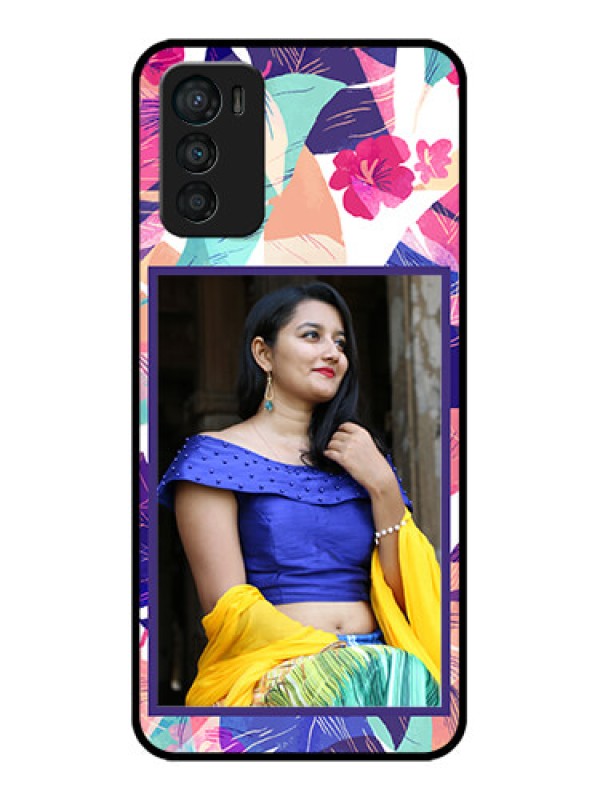 Custom Moto G42 Custom Metal Phone CaseAbstract Floral Design