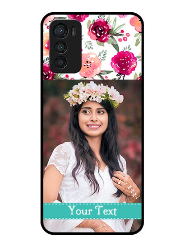 Custom Moto G42 Custom Metal Phone CaseWater Colors Floral Design