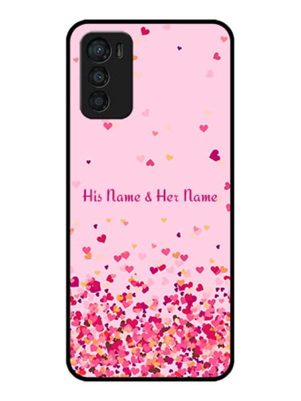 Custom Moto G42 Custom Metal Phone CaseFloating Hearts Design