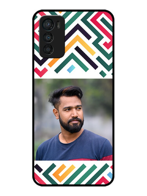 Custom Moto G42 Custom Metal Phone CaseColorful Maze Pattern Design