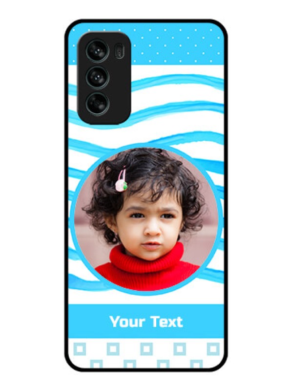 Custom Moto G62 Custom Metal Phone CaseSimple Blue Case Design