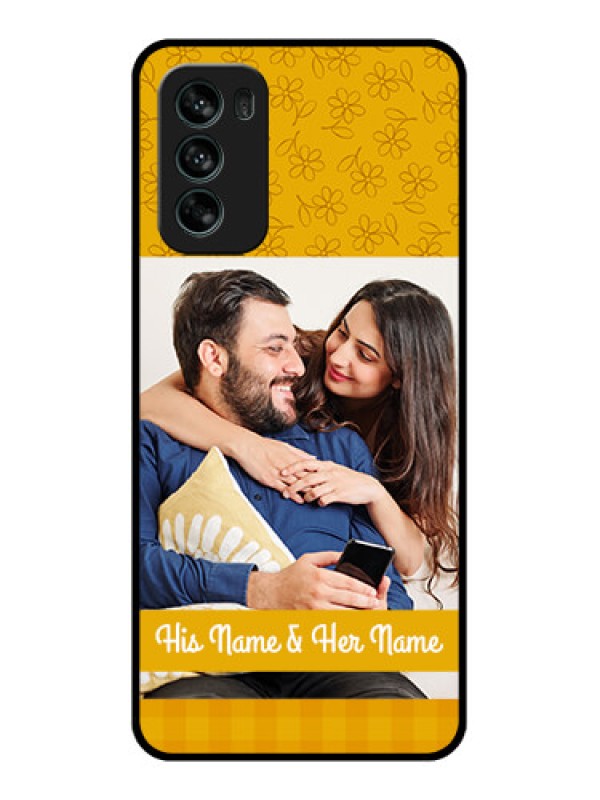Custom Moto G62 Custom Metal Phone CaseYellow Floral Design