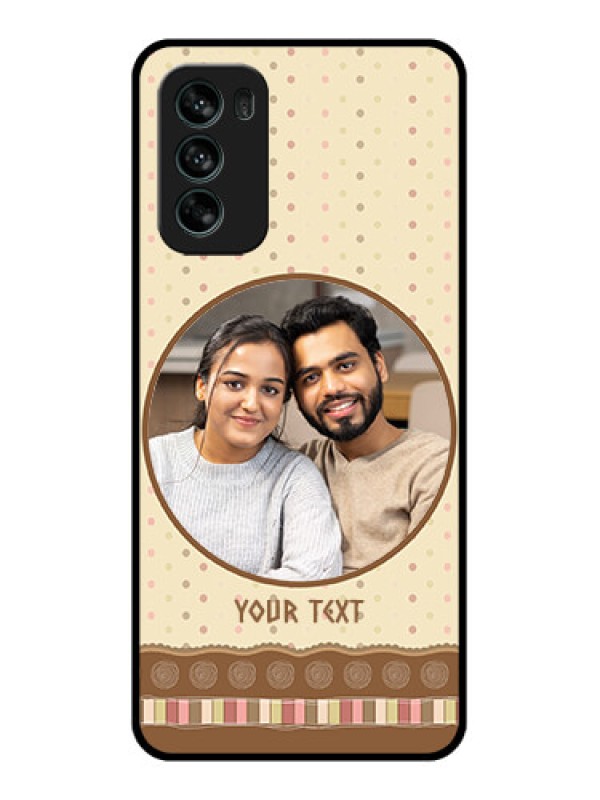 Custom Moto G62 Custom Metal Phone CaseBrown Dotted Mobile Case Design