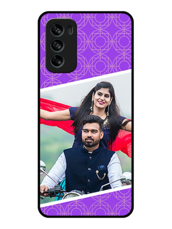 Custom Moto G62 Custom Metal Phone CaseViolet Color Pattern Design
