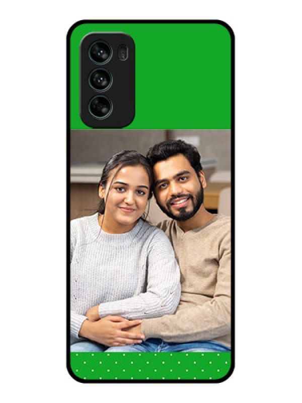 Custom Moto G62 Custom Metal Phone CaseGreen Pattern Design