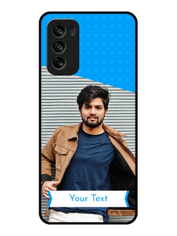 Custom Moto G62 Custom Metal Phone CaseSimple Blue Color Design