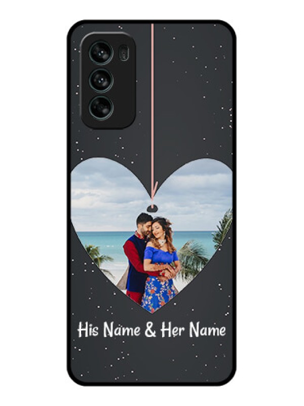 Custom Moto G62 Custom Metal Phone CaseHanging Heart Design