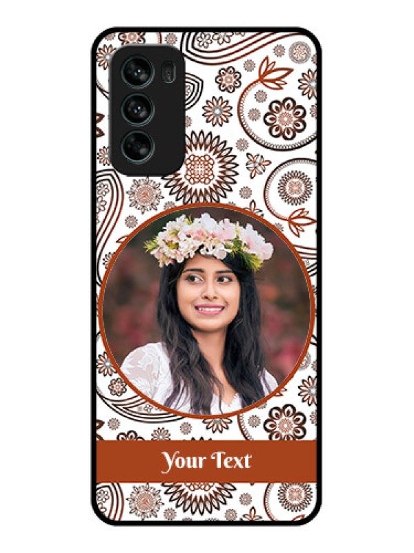 Custom Moto G62 Custom Metal Phone CaseAbstract Flower Design