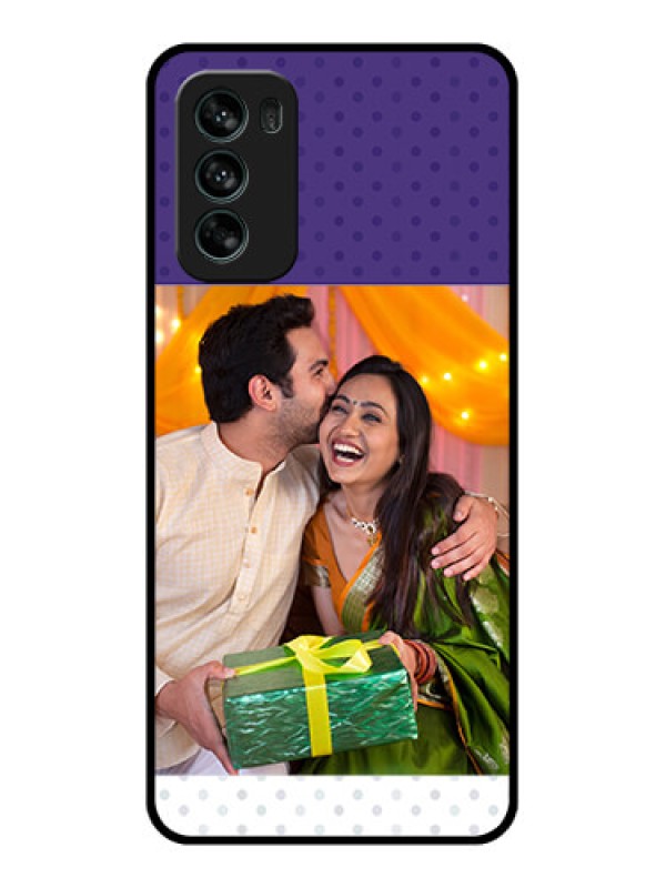 Custom Moto G62 Custom Metal Phone CaseViolet Colored Pattern Design